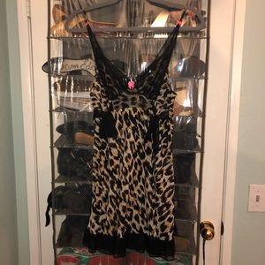 Early 2000s Betsy Johnson Leopard print teddy
